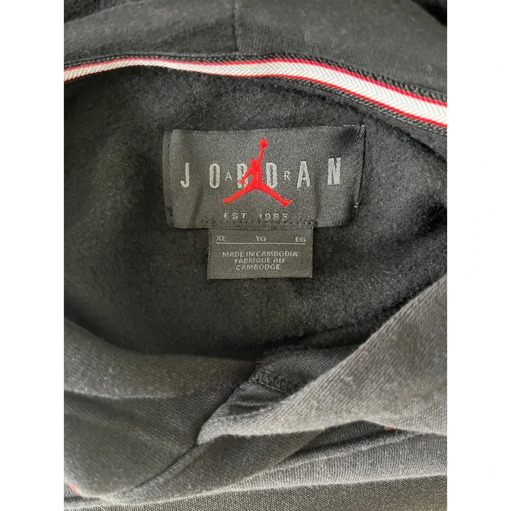 Jordan‎ Essential Hoodie Black Red Basketball Player Print Mens Sweatshirt XL